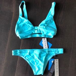 Vitamin A aqua blue swimsuit size 4